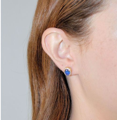 Brinco Princesa Azul Cravejado Zircônia