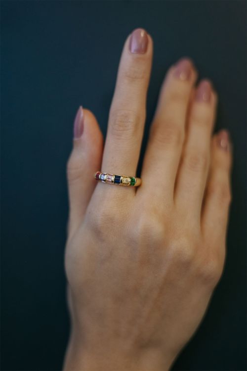 Anel Pedras Coloridas