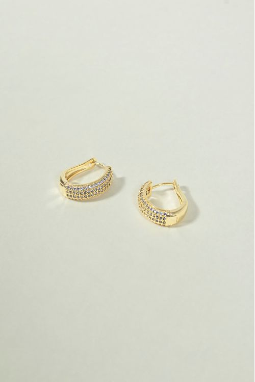 Brinco Argola Click Cravejada Cristal