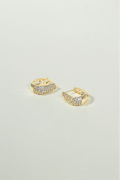 Brinco Argola Click com Zircônias Cristal