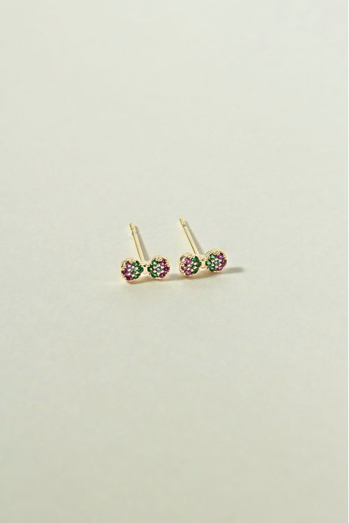 Brinco Pequeno Esferas Coloridas
