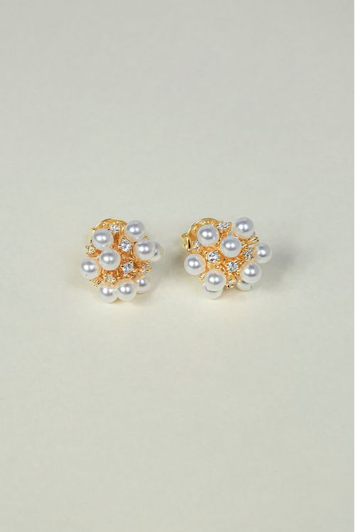 Brinco Pérolas E Ponto De Luz