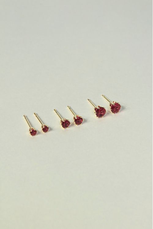 Trio De Brincos Pontos De Luz Vermelho