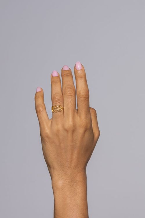 Anel Ajustavel Vazado Trançado