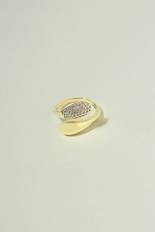 Anel Ajustável Cravejado e Liso