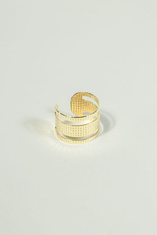 Anel Ajustável Largo Texturizado