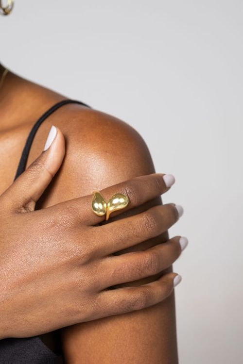 Anel Ajustável Gota Dupla