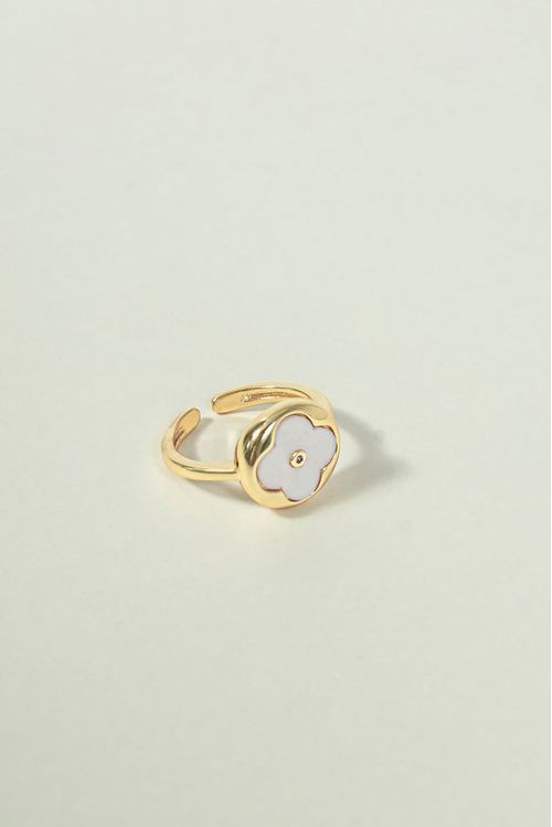 Anel Ajustável Trevo Madreperola