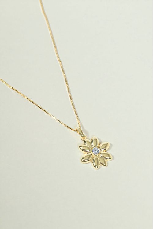 Colar Flor com Zircônia