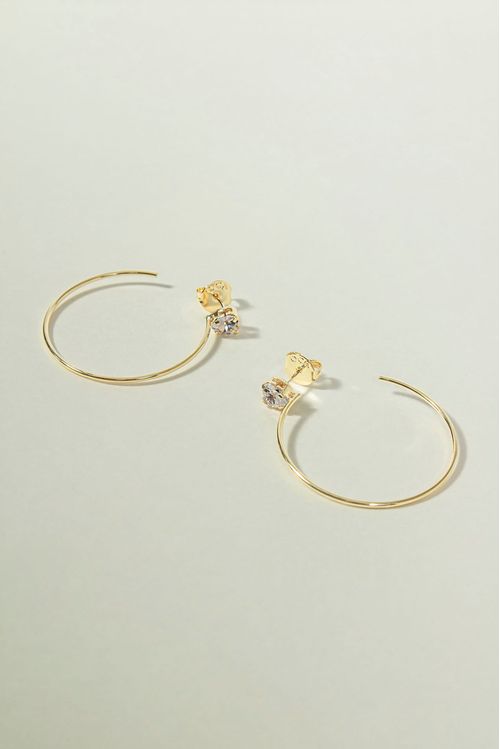 Brinco Argola com Zircônia Coração