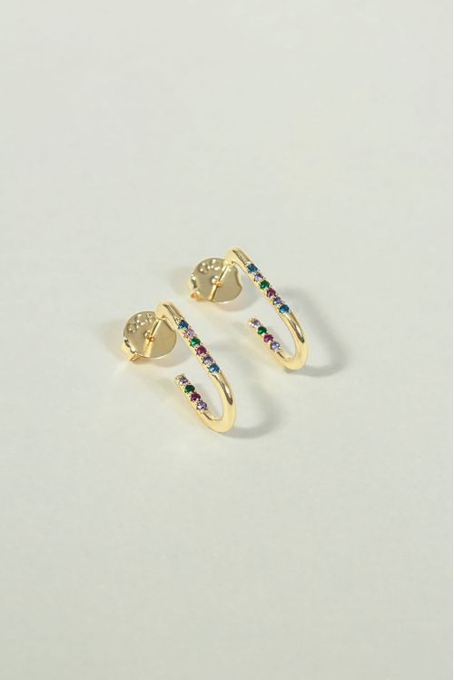 Brinco Argola com Zircônias Coloridas