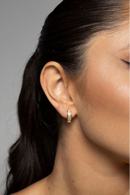 Brinco Argola Click Cravejado