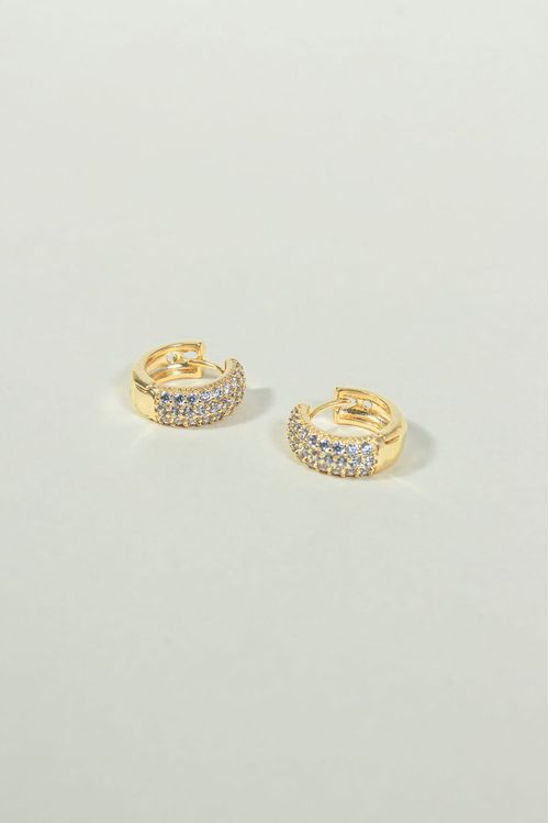 Brinco Argola Click Cravejada Média