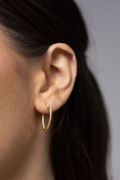 Brinco Argola Coração Cravejado