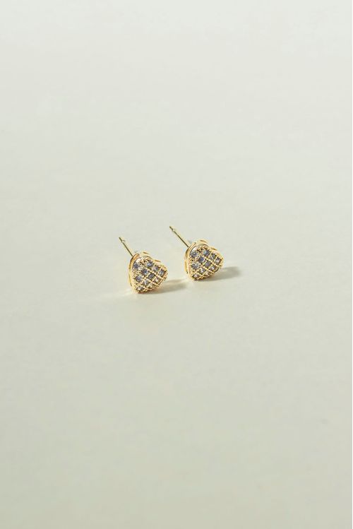 Brinco Coraçãozinho Cravejado