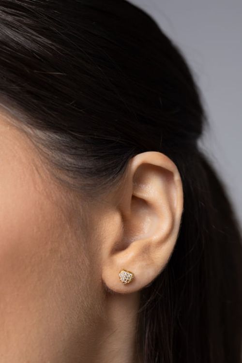 Brinco Coraçãozinho Cravejado