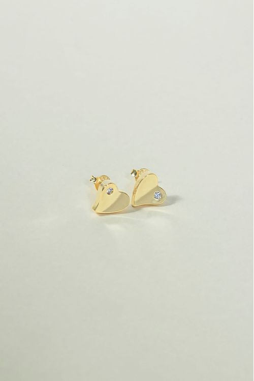 Brinco Coração com Zircônia
