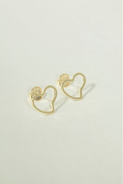 Brinco Coração Vazado Assimétrico