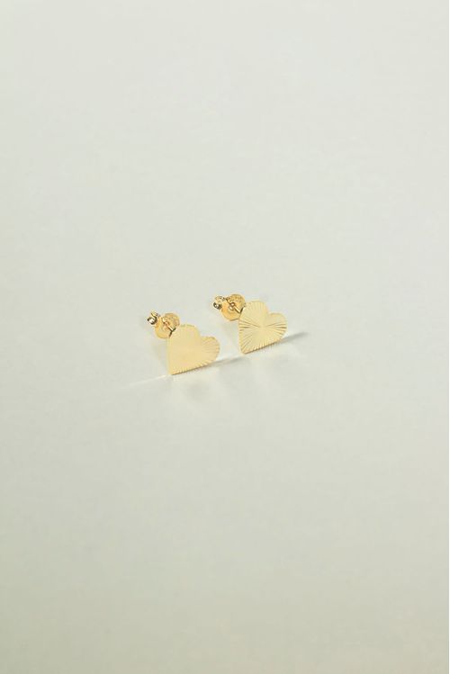 Brinco Coração Texturizado Médio