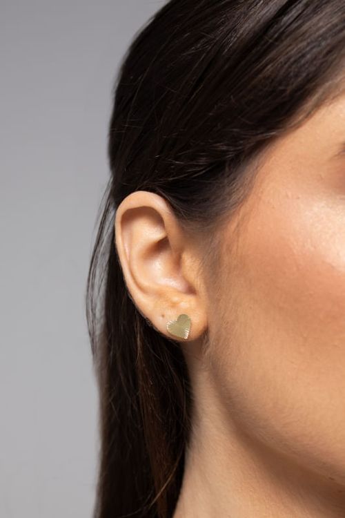 Brinco Coração Texturizado Médio