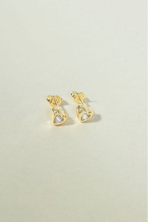 Brinco Coração Com Ponto De Luz