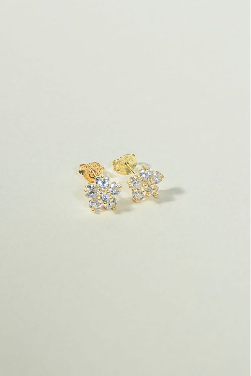 Brinco Flor Em Zircônias