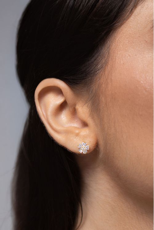 Brinco Flor Em Zircônias