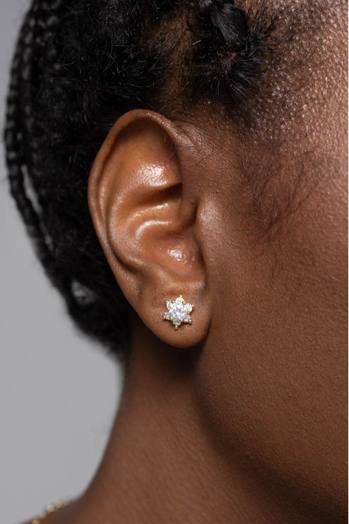 Brinco Flor Em Ponto De Luz