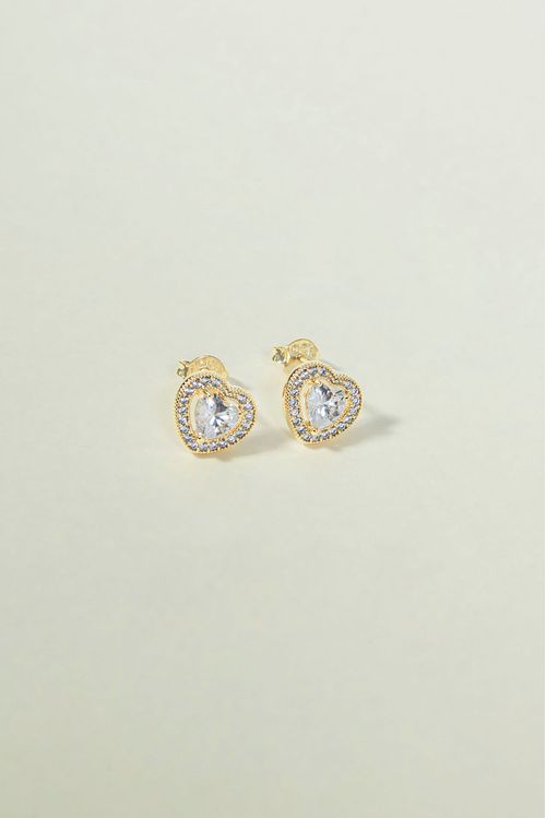 Brinco Coração Cravejado