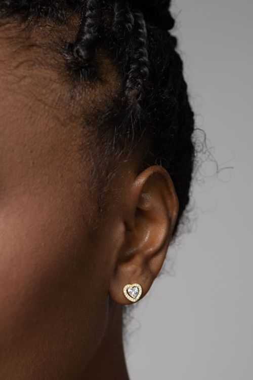 Brinco Coração Cravejado