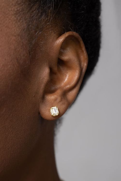 Brinco Quadrado Pequeno com Zircônia