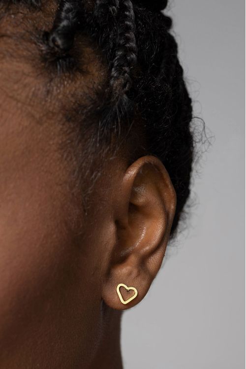 Brinco Coração Liso Vazado