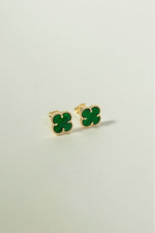 Brinco Trevo Madreperola Verde