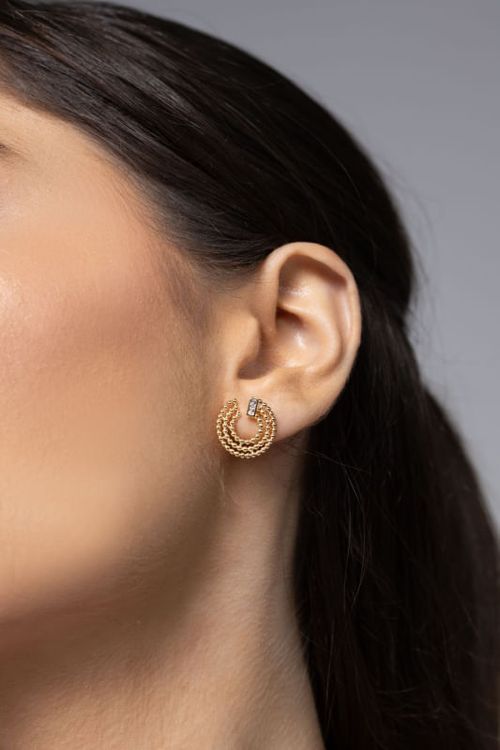 Brinco Bolinhas com Zircônia