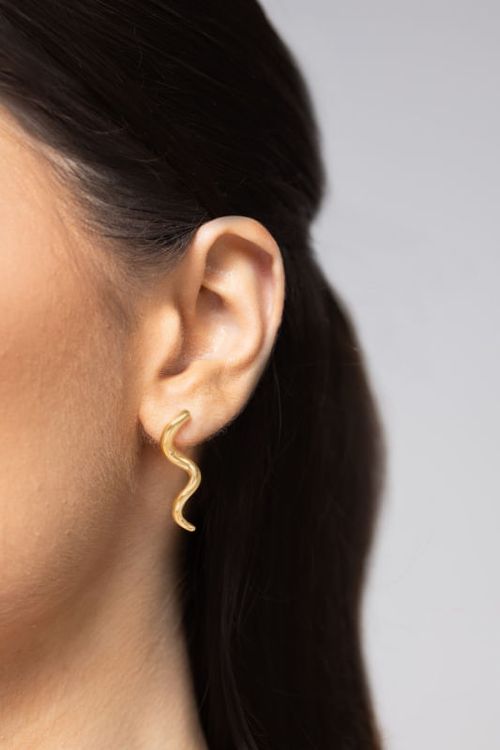 Brinco Linha Pequena Ondulada