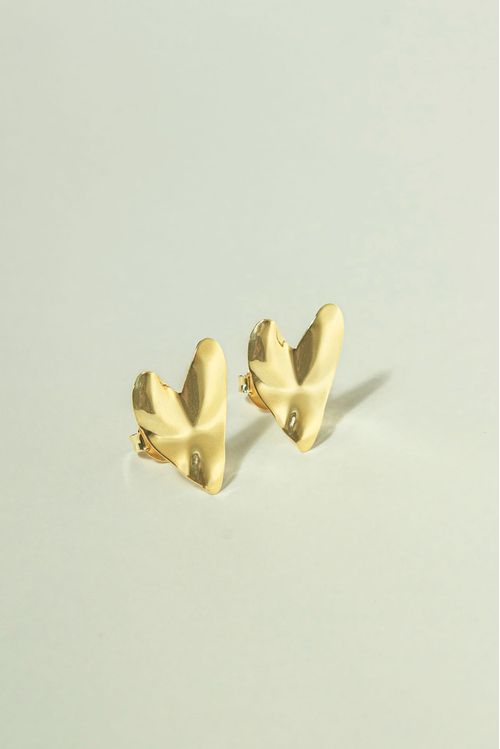 Brinco Orgânico Coração Martelado