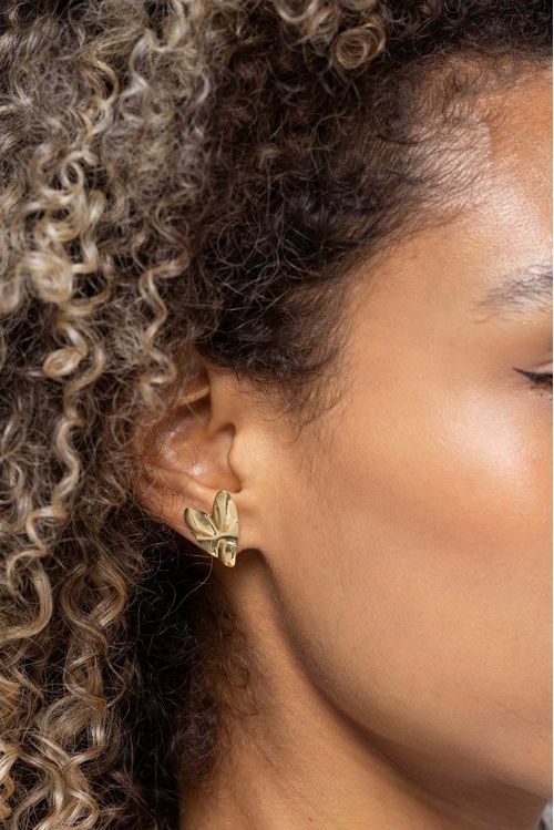 Brinco Orgânico Coração Martelado