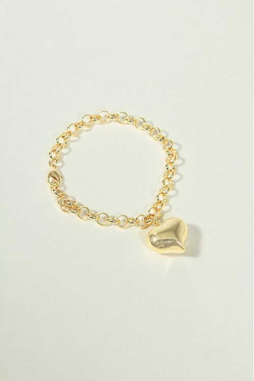 Pulseira Elo Português com Coração