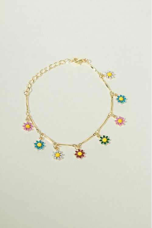 Pulseira Florzinhas Coloridas