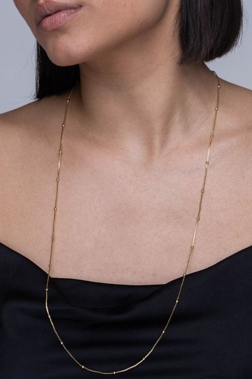 Colar Longo Com Bolinhas