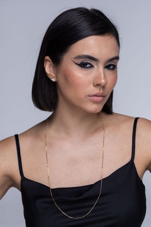 Colar Longo Com Bolinhas