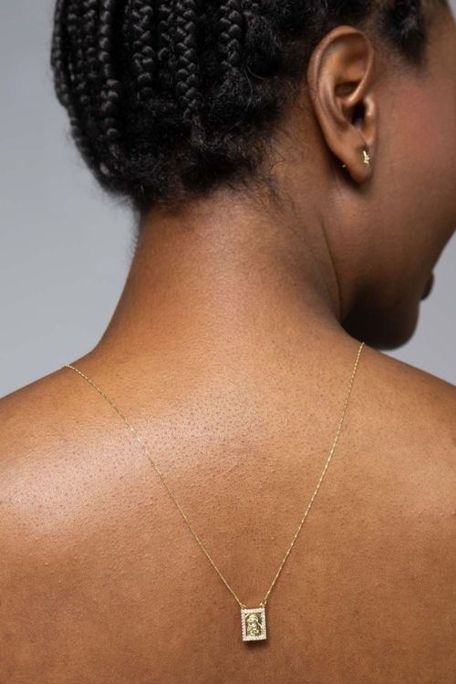 Escapulário Sagrado Coração E Menino Jesus Cravejado