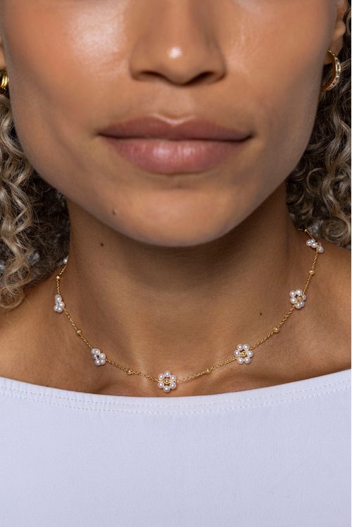 Choker Florzinhas Perolas