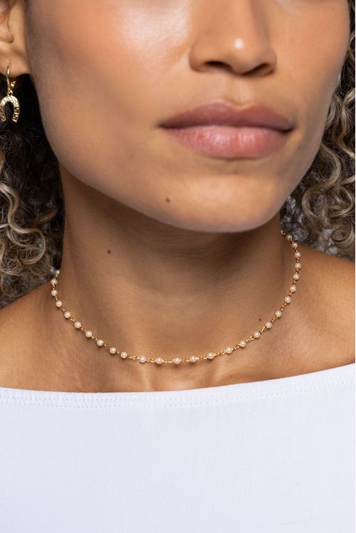 Choker Bolinhas Perolas