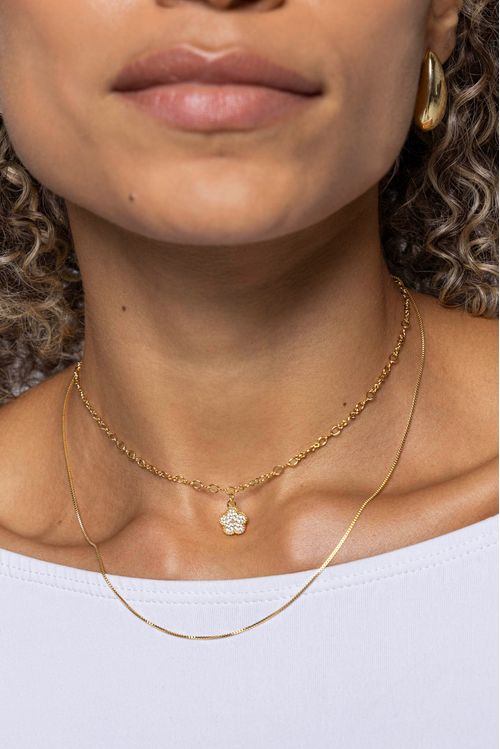 Colar Duplo Florzinha Craveja Da