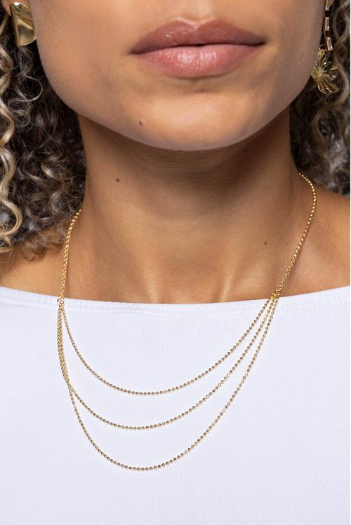 Colar Triplo Bolinhas