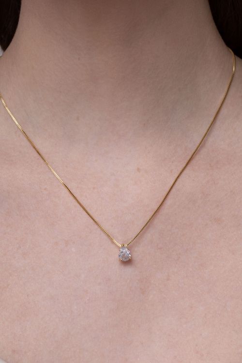 Colar Gota Ponto De Luz