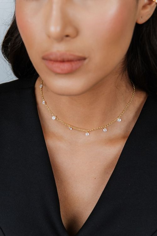 Choker Elo Português Com Pontos De Luz