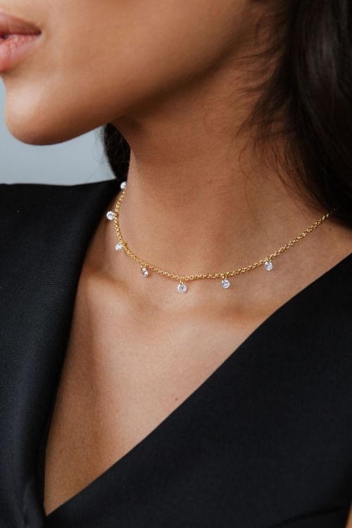 Choker Elo Português Com Pontos De Luz