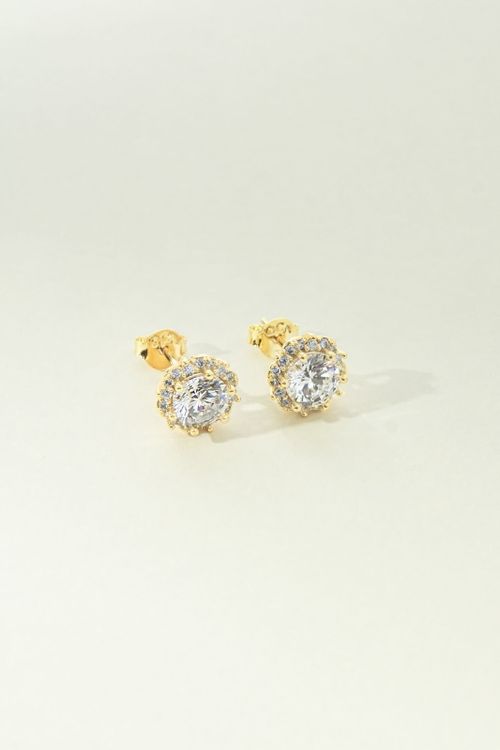 Brinco Ponto De Luz Bordas Cravejadas